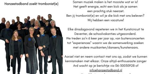 Trombonist(e) gezocht om samen te kicken!