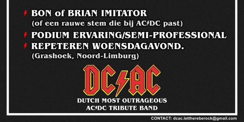 AC/DC tribute zoekt zanger ⚡